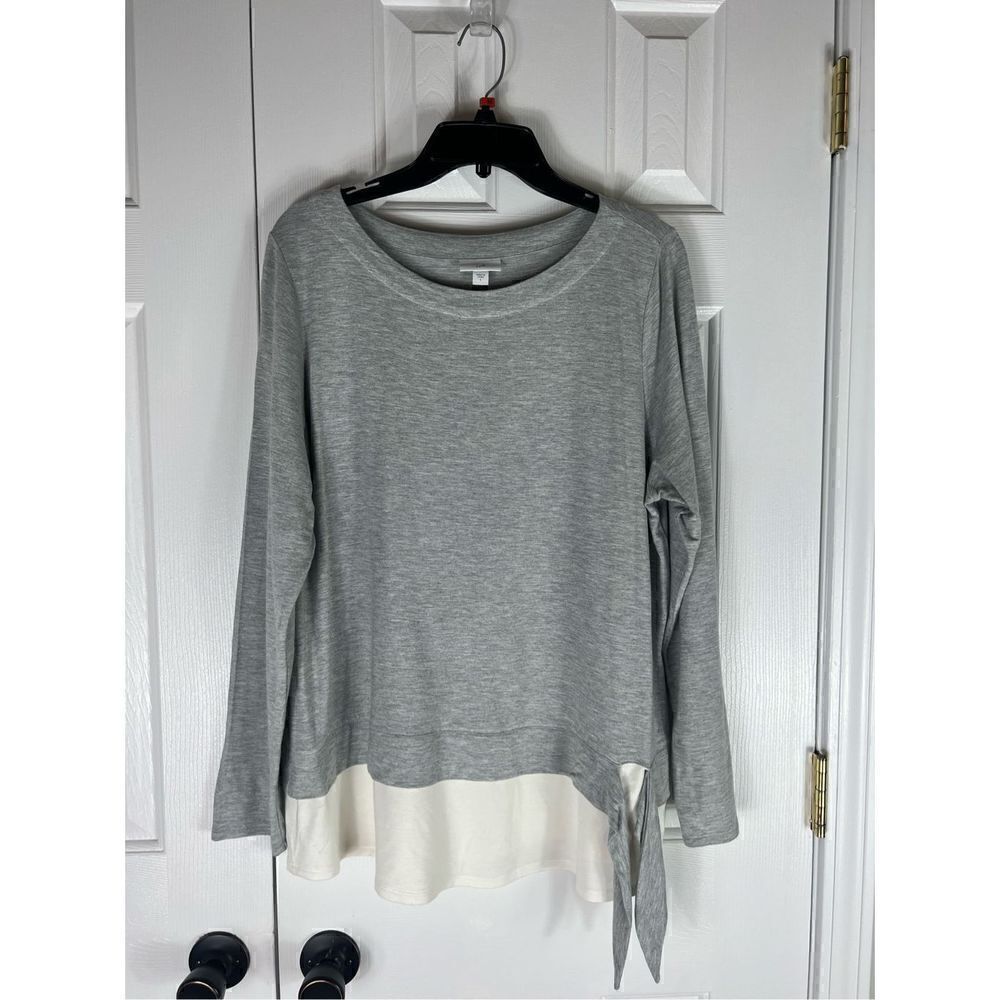 J Jill Womens Grey Blouse Size L